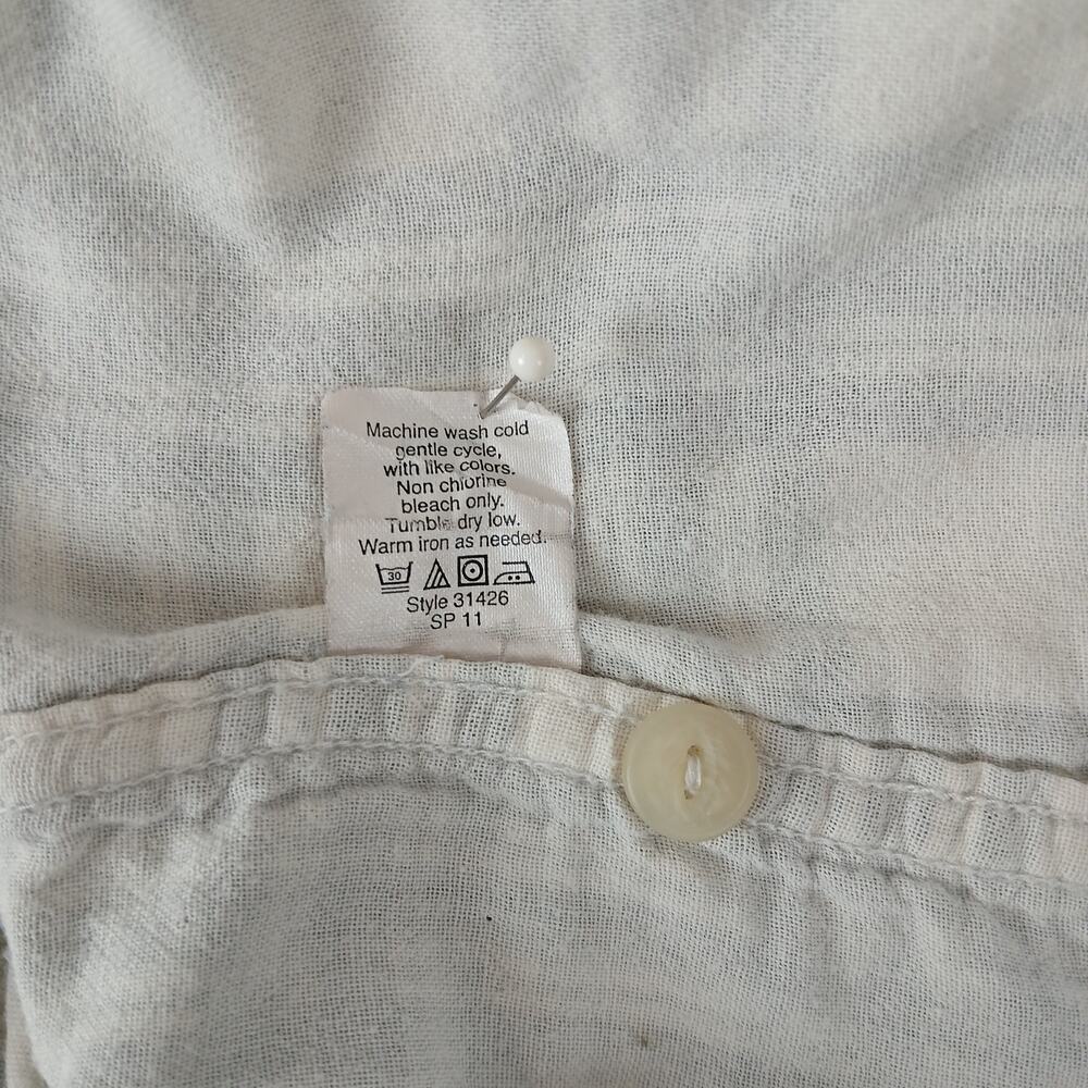 J.Crew Tailored Fit Workshirt Mens Small plaid white blue double layer cotton LS - Picture 8 of 12
